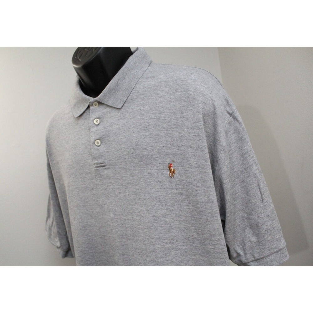 Polo Ralph Lauren Golf Polo Gray Classic Fit Short Sleeve Mens Size 3XLT TALL